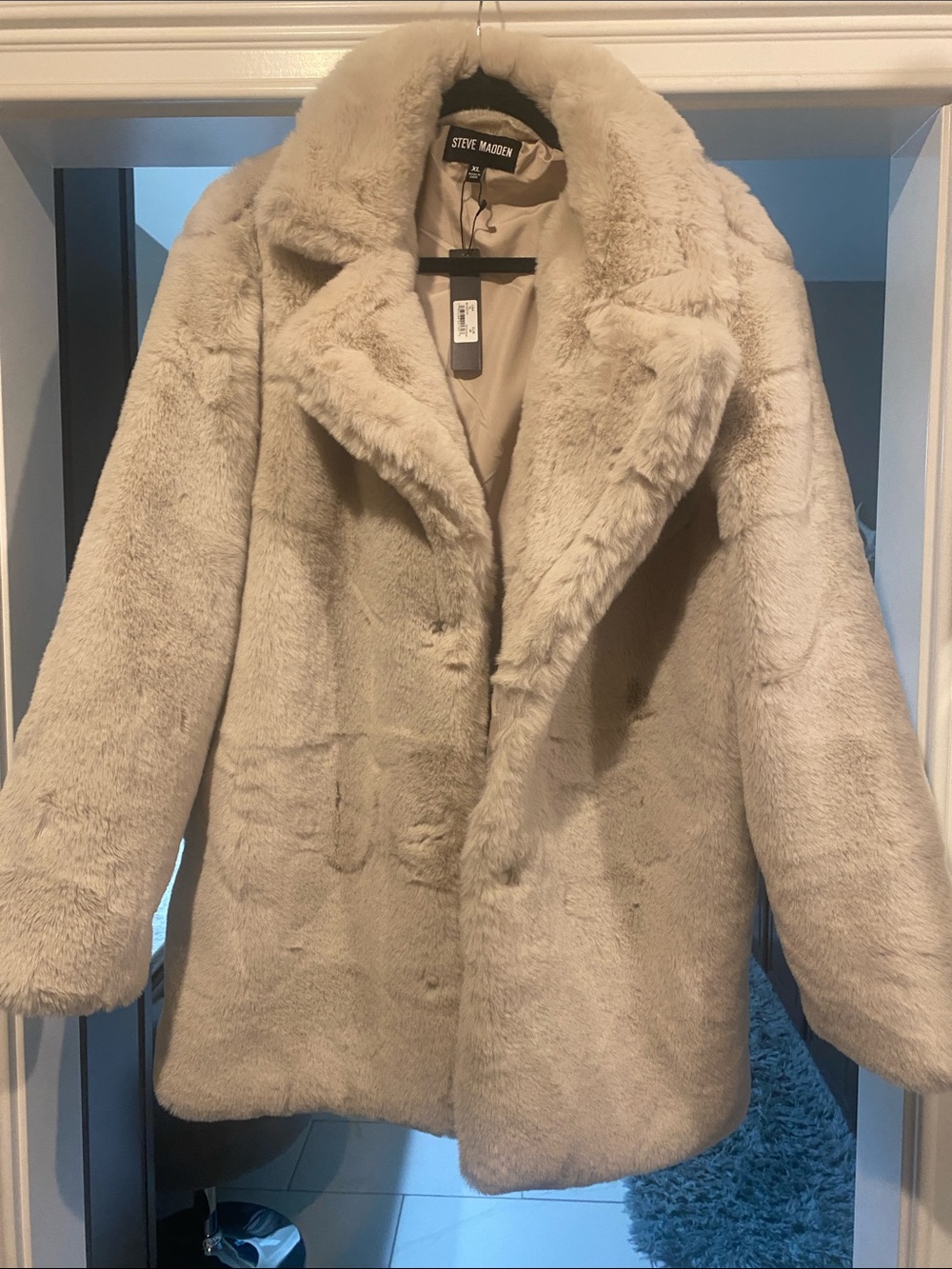 Steve Madden Cream Faux Fur Teddy Jacket